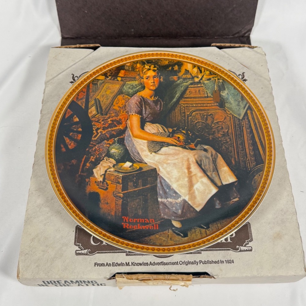 Edwin M. Knowles Collector Plate Dreaming in the Attic Norman Rockwell